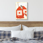 Actor Ichikawa Danjûrô V in Shibaraku katsukawa Canvas Afdruk (Insitu (Slaapkamer))