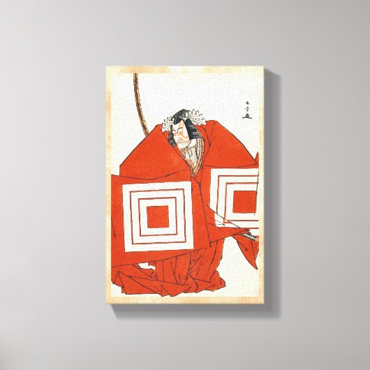 Actor Ichikawa Danjûrô V in Shibaraku katsukawa Canvas Afdruk (Voorkant)