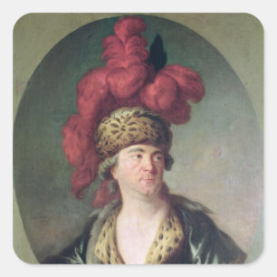 Actor Lekain in de rol van Genghis Khan Vierkante Sticker