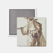 Actor met een Pet met grote rand Magneet (Voorkant / Achterkant)