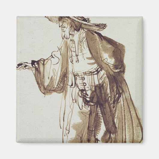 Actor met een Pet met grote rand Magneet (Voorkant)