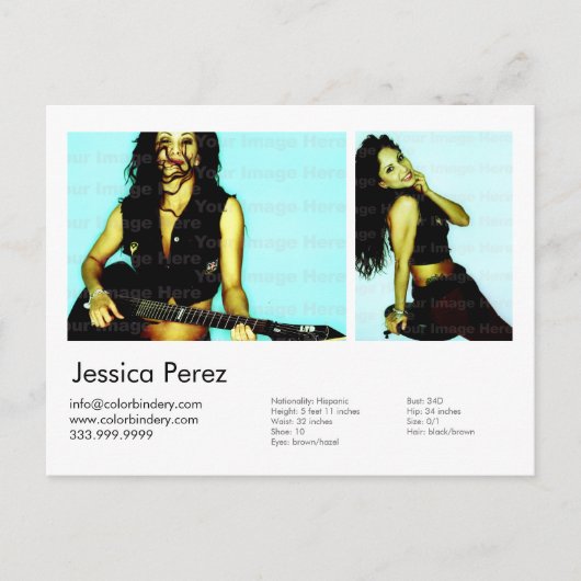 Actor/model 2 — Shot Headshot-kaart Briefkaart (Voorkant)