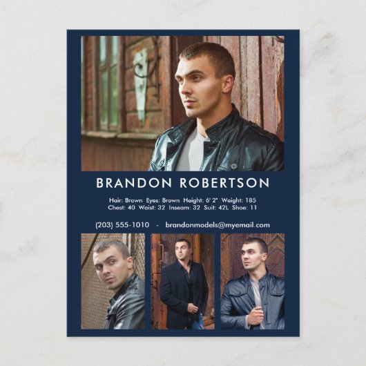Actor Model 4 Foto Comp/Zed Sjabloon Promotionele Briefkaart (Voorkant)