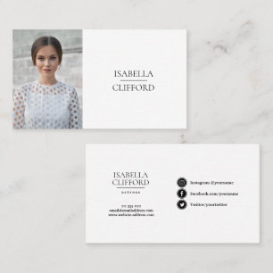 Actor Model Dancer Headshot Foto Sociale Media Visitekaartje