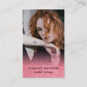 Actor Model Dancer Social Pictogram Roze Gliitter  Visitekaartje