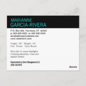 Actor Triple Headshot Stats Briefkaart (Achterkant)