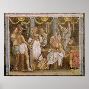 Actoren die oefenen voor een toneelstuk, c.62-79 A Poster