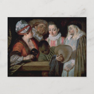 Actoren van de Theater Francais, c.1714-15 Briefkaart