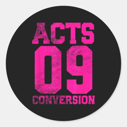 Acts 9 Conversion Bible Chapter Jersey Design Ronde Sticker (Voorkant)