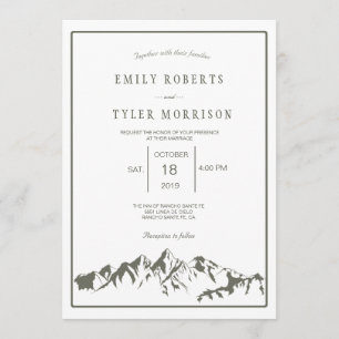 Actualisation Forêt de Montagne Mariage Invitation