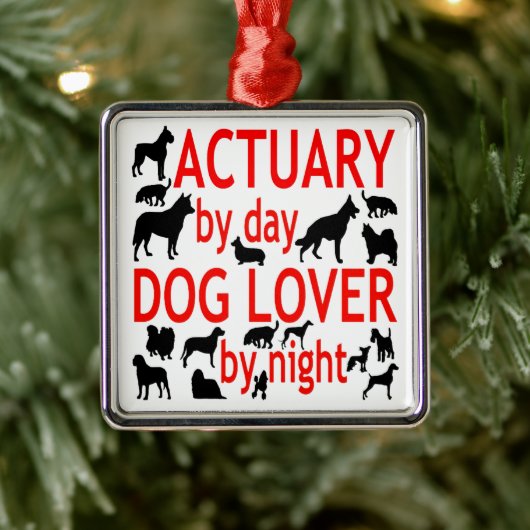 Actuary Loves Dogs Metalen Ornament (Boom)