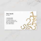 Actuary Modern Gold Numbers Visitekaartje (Voorkant)