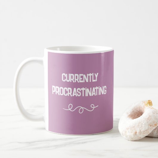 Actuellement Procrastinant Mug Rose Muted (Avec donut)
