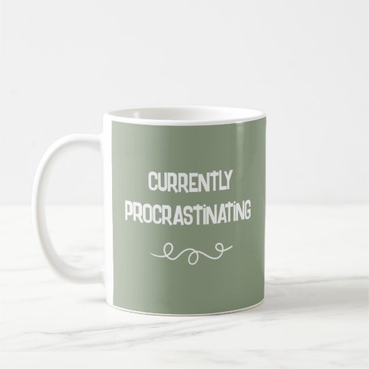 Actuellement Procrastinant Sage Green Mug (Gauche)