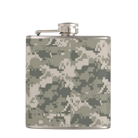 ACU Camo Camouflage Digitale Patroon Whiskey Flask Heupfles (Voorkant)