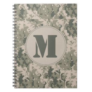ACU Camo Camouflage Monogram Initiaal Notitieboek