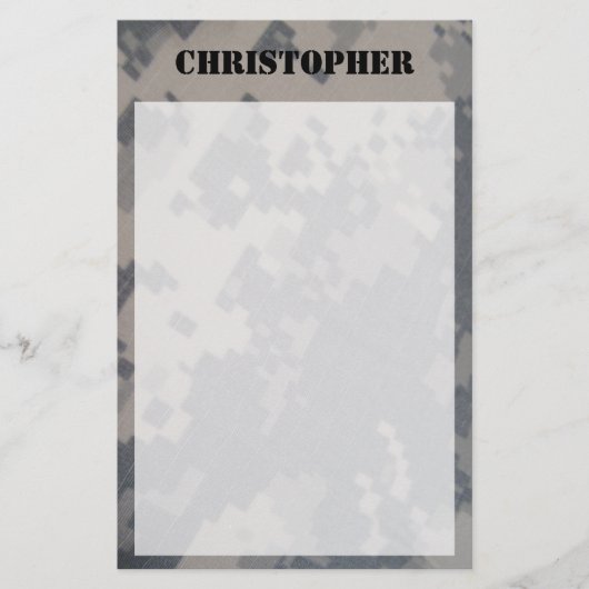 ACU Camo Personalized Briefpapier (Voorkant)