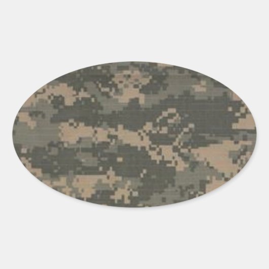 ACU Digital Camouflage Ovale Sticker (Voorkant)