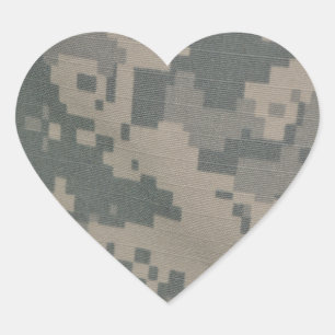 Acu Patroon Camouflage Troepen Digitaal Kunst Vred Hart Sticker