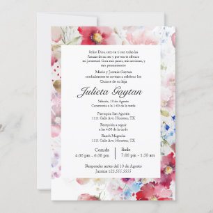 Acuarela quinceañera uitnodiging