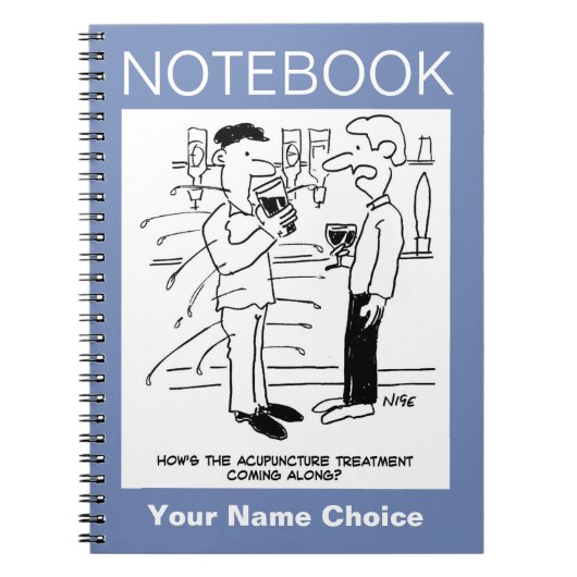 Acupunctie Behandeling Cartoon Notitieboek (Voorkant)