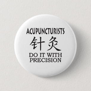 Acupunctie Chinees symbool Ronde Button 5,7 Cm