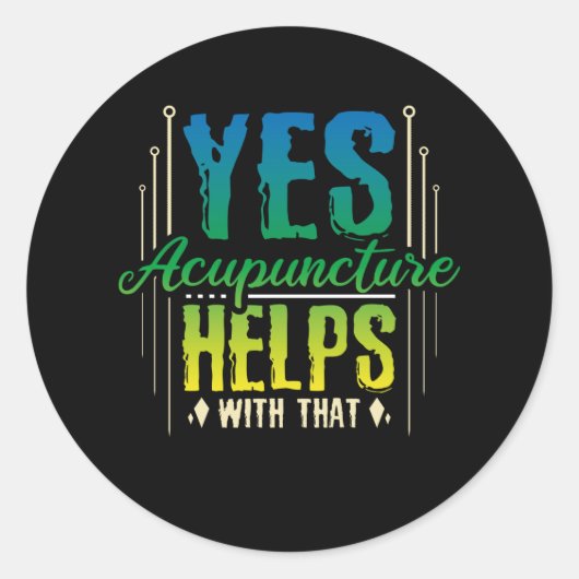 Acupunctie Helpt Ronde Sticker (Voorkant)