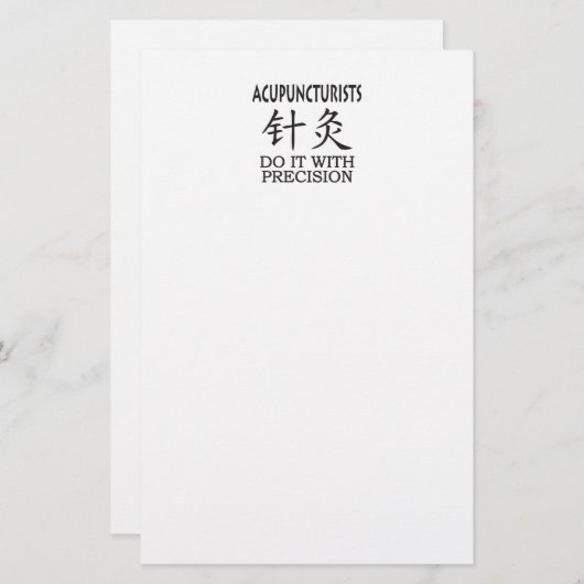 Acupunctie humor briefpapier (Voorkant / Achterkant)