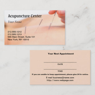 Acupunctie Visitekaartje voor benoeming Afsprakenkaartje