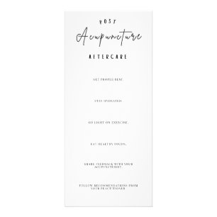 Acupunctie voor behandeling Controlelijst en nazor Reclamekaart