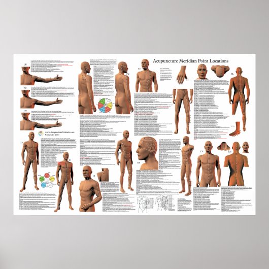 Acupuncture Meridian Poster des emplacements de po (Devant)