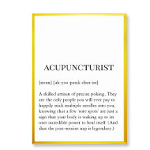 Acupuncture Sore Spot Wall Art Acupuncturist chart