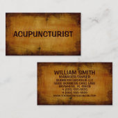 Acupuncturist Antiek Visitekaartje (Voorkant / Achterkant)