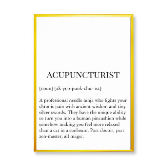 Acupuncturist Naald Ninja Kunstwerk Kliniek Chart Poster