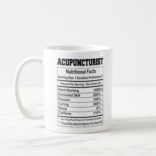 Acupuncturiste Nutrition Facts 11 oz Café Mug (Gauche)