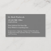 Acupunctuur Modern Stijlvol Visitekaartje (Achterkant)