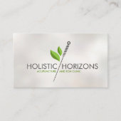 Acupunctuur Naald en bladeren Visitekaartje (Voorkant)