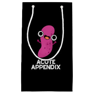 Acute Appendix Funny Body Parts Pun Dark BG Klein Cadeauzakje