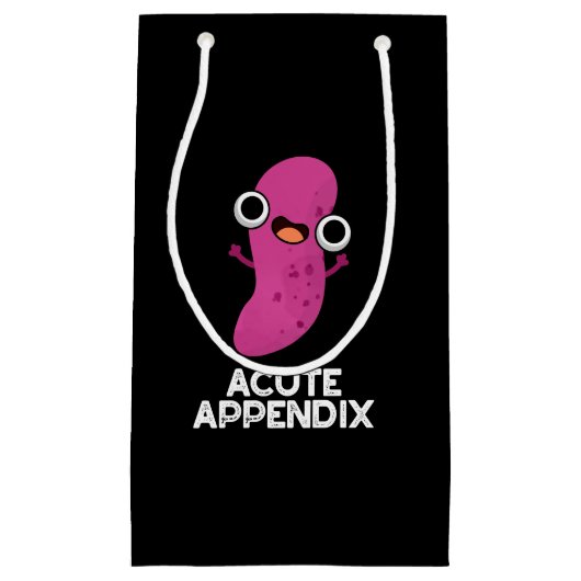 Acute Appendix Funny Body Parts Pun Dark BG Klein Cadeauzakje (Voorkant)