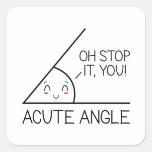 Acute hoek vierkante sticker