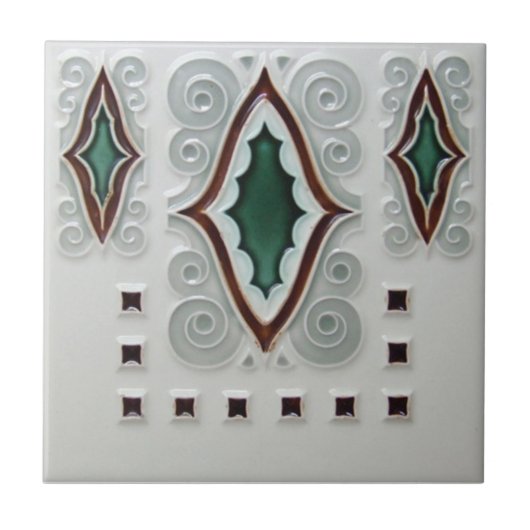 AD008 Art Deco Reproduction Ceramic Tile Tegeltje (Voorkant)