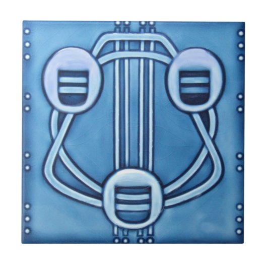 AD013 Art Deco Reproduction Ceramic Tile Tegeltje (Voorkant)
