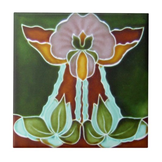 AD018 Art Deco Reproduction Ceramic Tile Tegeltje (Voorkant)