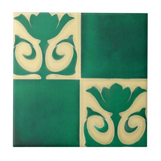 AD019 Art Deco Reproduction Ceramic Tile Tegeltje (Voorkant)