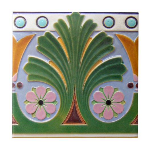 AD022 Art Deco Reproduction Ceramic Tile Tegeltje (Voorkant)