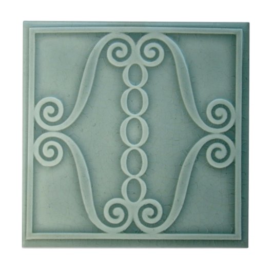 AD036 Art Deco Reproduction Ceramic Tile Tegeltje (Voorkant)