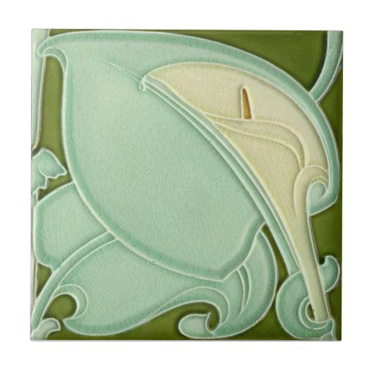 AD040 Art Deco Reproduction Ceramic Tile Tegeltje (Voorkant)