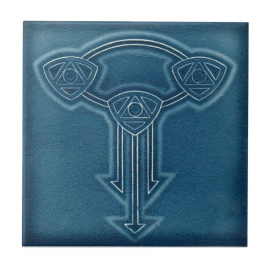 AD042 Art Deco Reproduction Ceramic Tile Tegeltje (Voorkant)