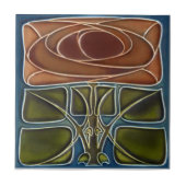 AD052 Art Deco Reproduction Ceramic Tile Tegeltje (Voorkant)