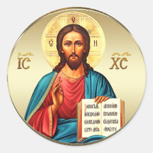 AD 001 - Jezus Christus Ronde Sticker